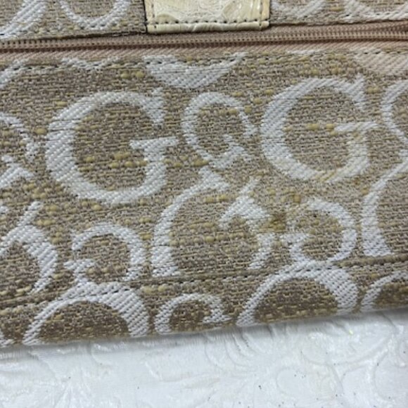 VTG Guess Canvas Logo Alligator Faux Print Snap Clutch Wallet 6.5"x3.5" - Picture 13 of 16
